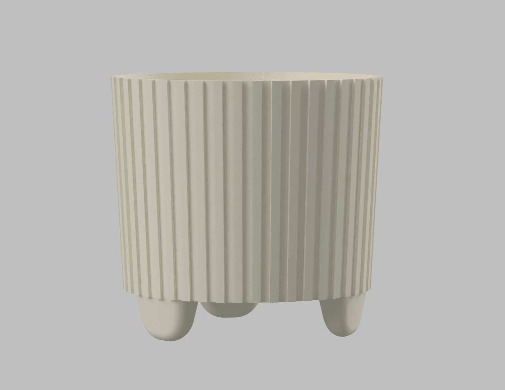 Small Stylish Plant Pot - Vertical Lines 3d model