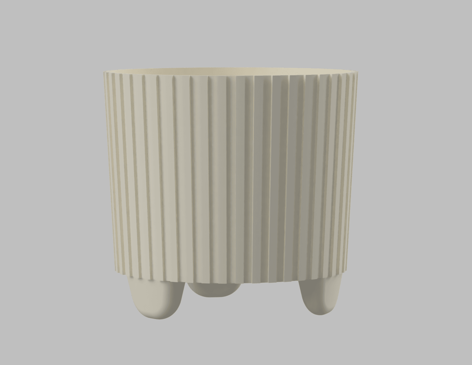 Small Stylish Plant Pot - Vertical Lines 3d model