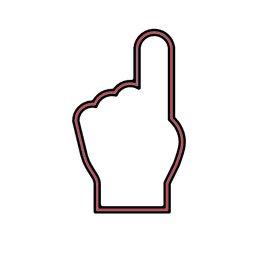 Foam Finger Cookie Cutter STL File - 4 inches 3d model