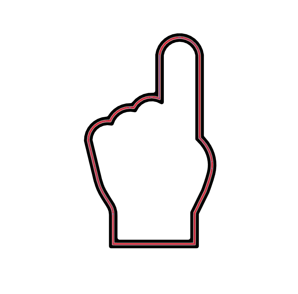 Foam Finger Cookie Cutter STL File - 4 inches 3d model