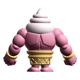 Gashapon Gang Big Softee Figure – Muscular Ice Cream Cone Capsule Toy 3d model