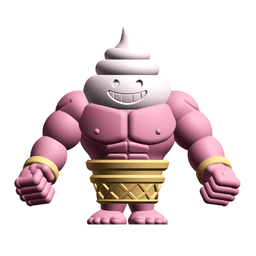 Gashapon Gang Big Softee Figure – Muscular Ice Cream Cone Capsule Toy 3d model