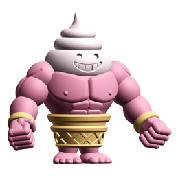 Gashapon Gang Big Softee Figure – Muscular Ice Cream Cone Capsule Toy 3d model
