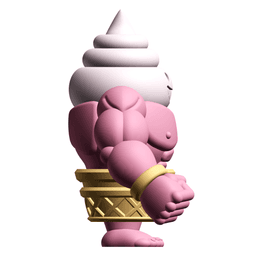 Gashapon Gang Big Softee Figure – Muscular Ice Cream Cone Capsule Toy 3d model