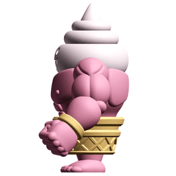 Gashapon Gang Big Softee Figure – Muscular Ice Cream Cone Capsule Toy 3d model