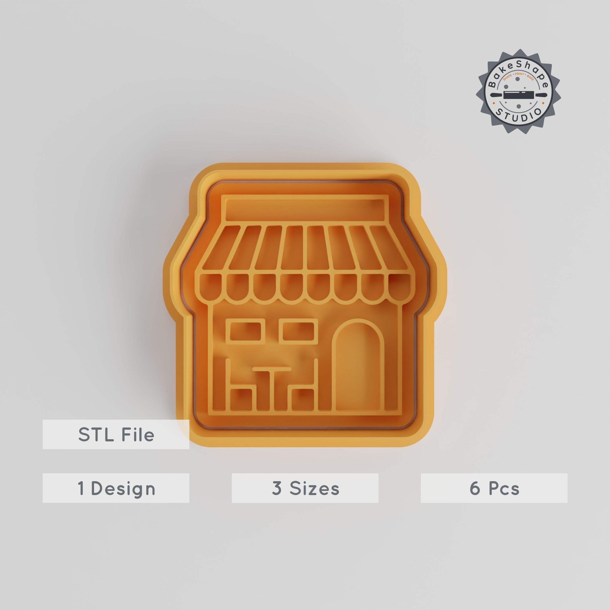 Restaurant Shape Cutter & Stamp Set, 6 Pieces, Perfect for Cookies & Fondant, S/M/L Sizes, Cafe, Bistro, Dining Spot Designs PRODUCT_4499 3d model