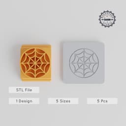 Halloween Cake Stamp Tile, 5 Motif Sizes, Perfect for Clay, Cookies & Fondant, Halloween Decoration for Festive Treats PRODUCT_4090 3d model
