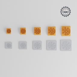 Halloween Cake Stamp Tile, 5 Motif Sizes, Perfect for Clay, Cookies & Fondant, Halloween Decoration for Festive Treats PRODUCT_4090 3d model