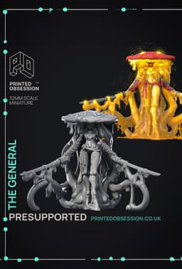 The General - Scrapwastes Boss - PRESUPPORTED - Illustrated and Stats - 32mm scale 3d model