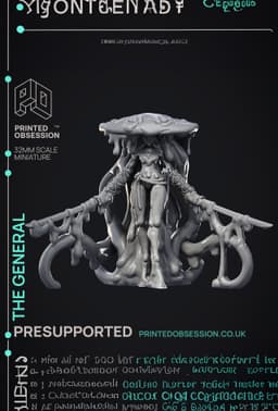 The General - Scrapwastes Boss - PRESUPPORTED - Illustrated and Stats - 32mm scale 3d model