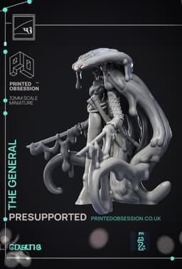 The General - Scrapwastes Boss - PRESUPPORTED - Illustrated and Stats - 32mm scale 3d model