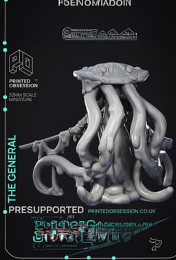 The General - Scrapwastes Boss - PRESUPPORTED - Illustrated and Stats - 32mm scale 3d model