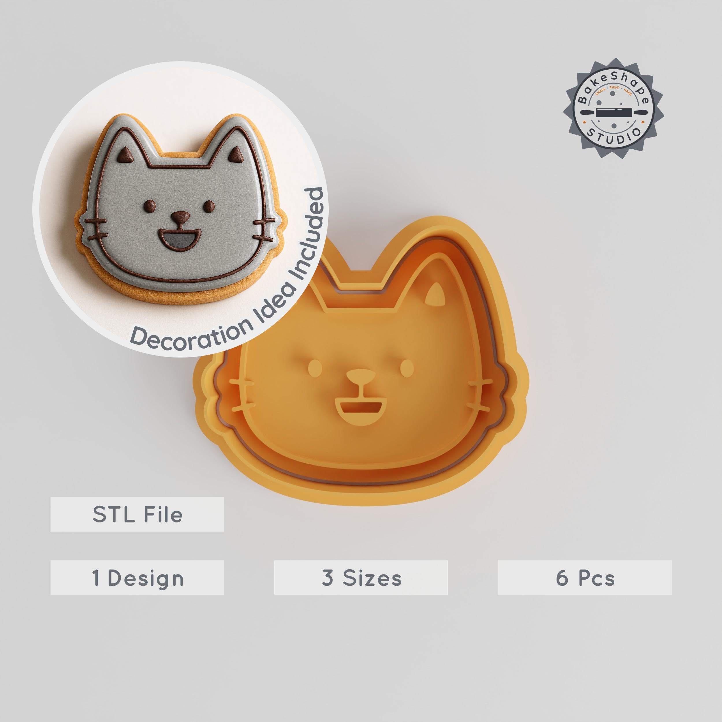 Happy Shape Cutter & Stamp Set, Perfect for Cookies & Fondant, 3 Sizes, 6 Pieces, Joyful & Cheerful Designs PRODUCT_841 3d model