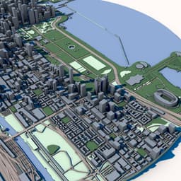 Chicago Cityscape 3D Model – Windy City Skyline – Illinois Architecture & Lake Michigan 3d model