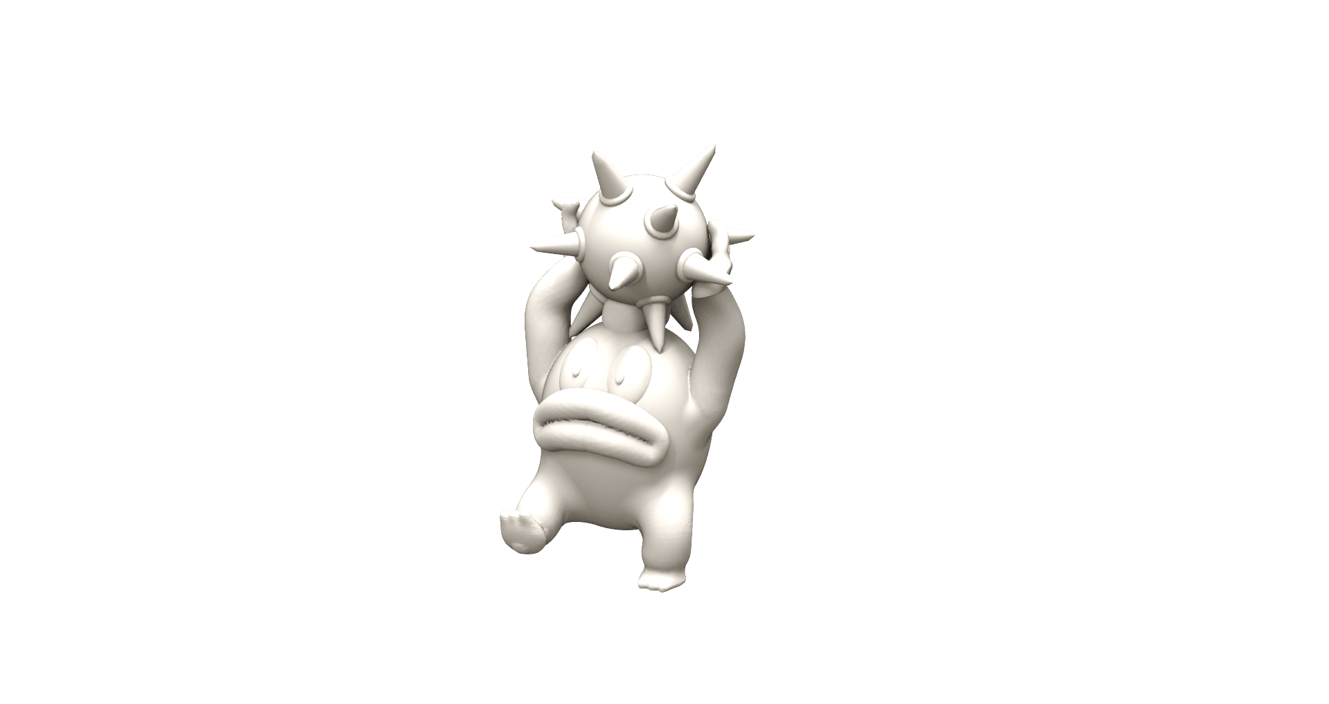 Spike with a spiney - Mario fan art 3d model