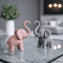 Heart Elephant Figure | Low Poly Love Elephants Decor | Anniversary & Valentine’s Day 3d model