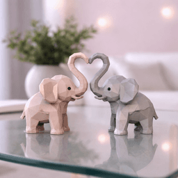 Heart Elephant Figure | Low Poly Love Elephants Decor | Anniversary & Valentine’s Day 3d model