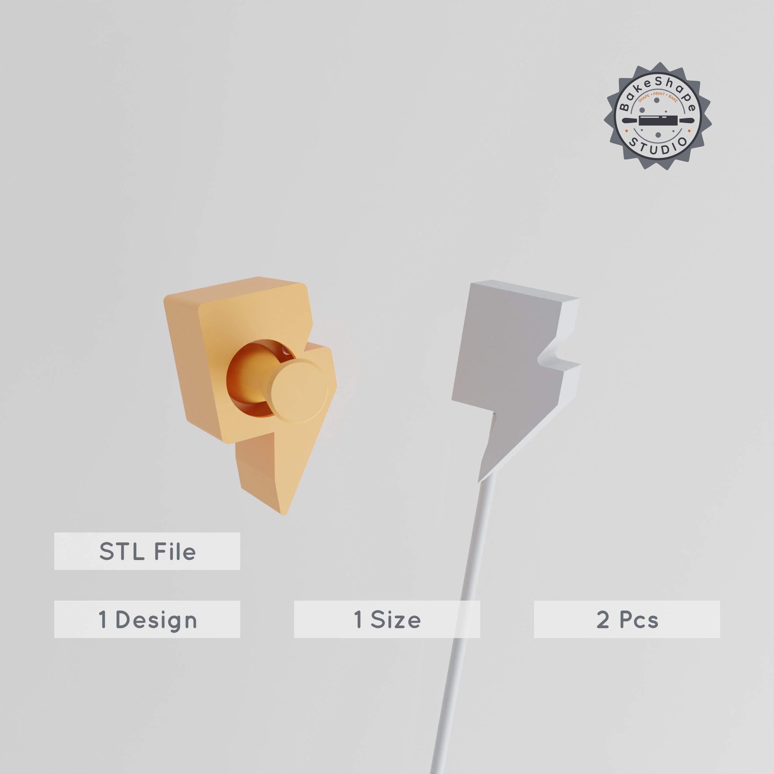 Lightning Cake Pop Mold Set, Thunderbolt Designs, Energy Zap & Spark Strike Theme for 3D Printing PRODUCT_1194 3d model