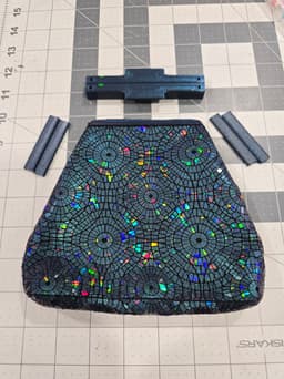 Magnetic closure textile clutch 3d model