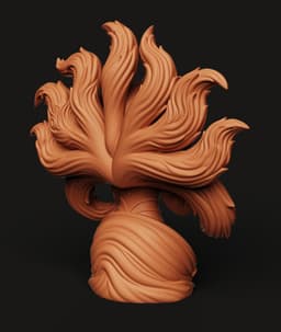 Kitsune Anime Bust | Nine-Tailed Fox Spirit | Multi-Color Character Statue | Mythical Fox Goddess 3d model