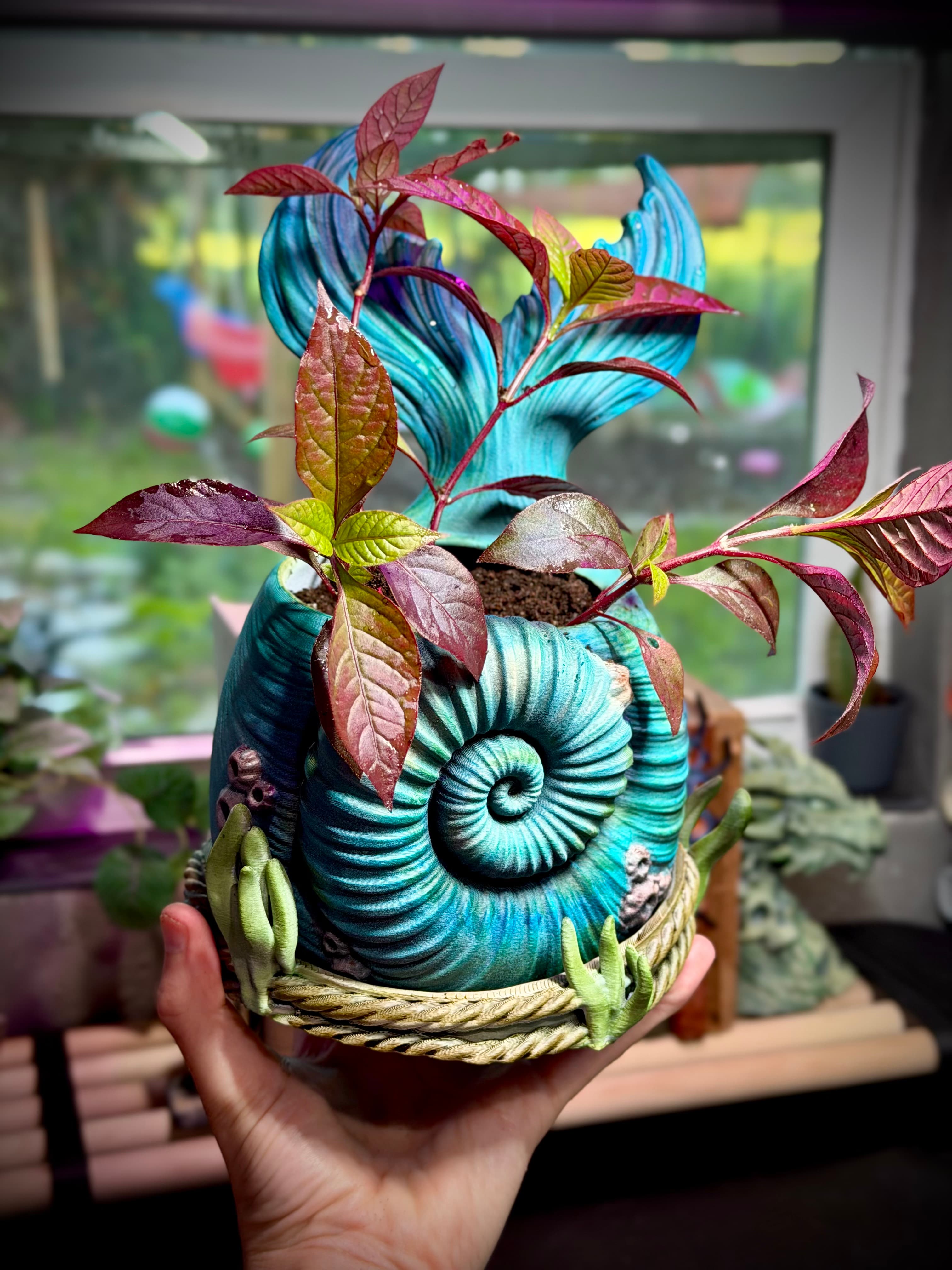 mermaid nautilus planter 3d model