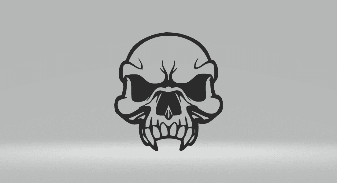 Skull Animal  2D Art.stl 3d model