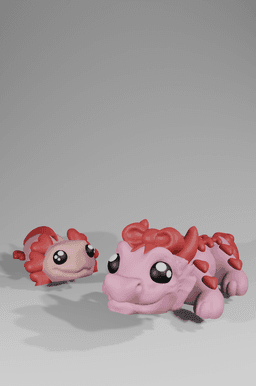 Alotl Love, Little Heart Axolotl - Articulated Snap-Flex Fidget Toy (Tight Joints) 3d model