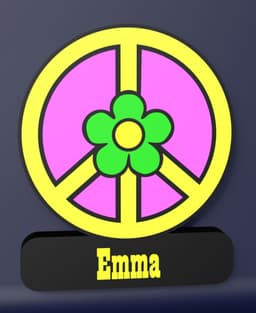 Flower Peace Sign - LED Strip compatible 3d model