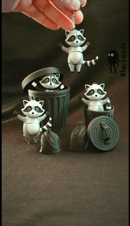 Sneaky Raccoons 3d model