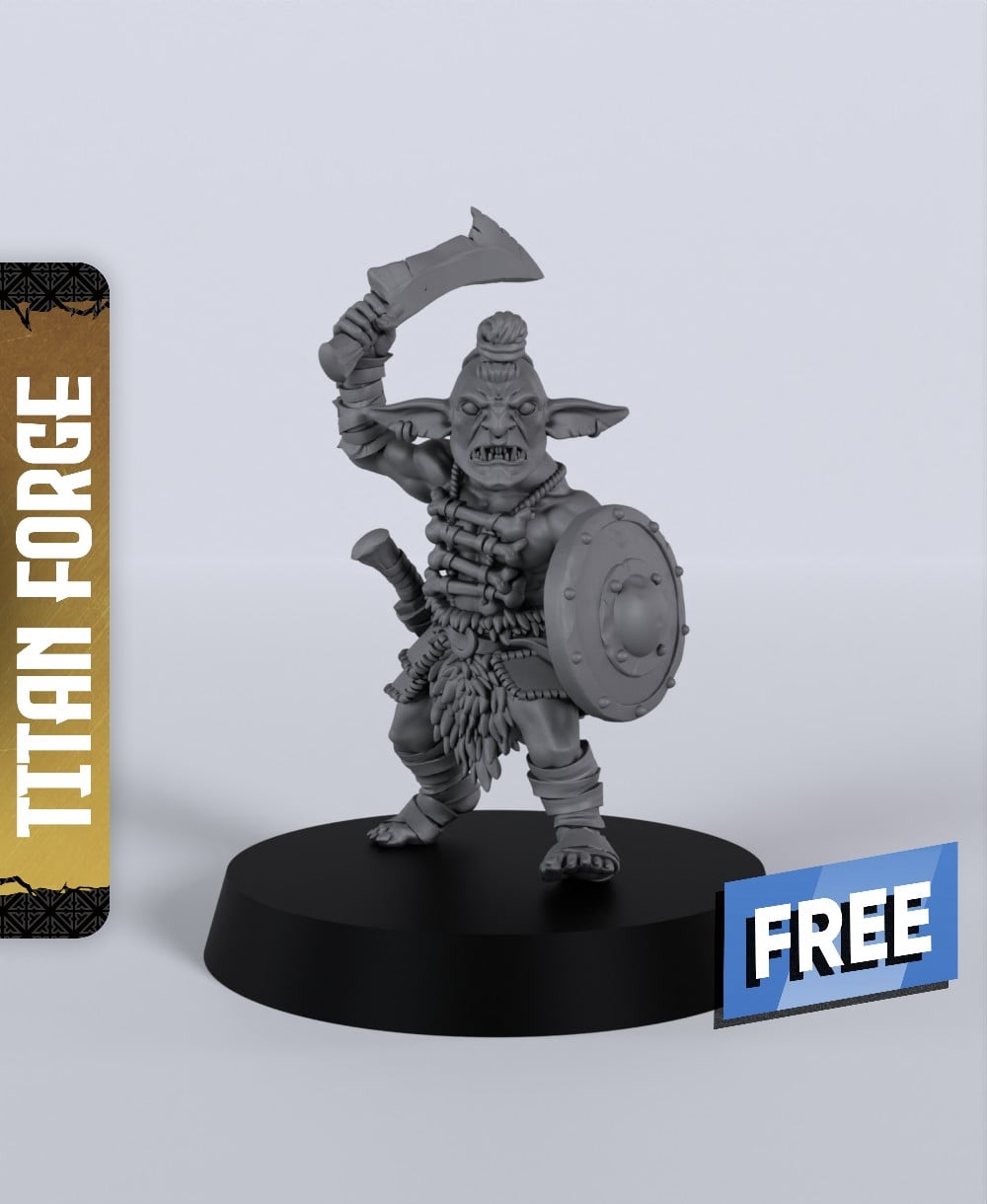 Goblin Fighter - With Free Dragon - 5e DnD Inspired for RPG and Wargamers 3d model