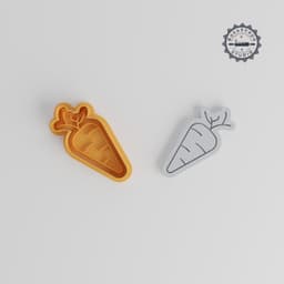 Carrot Cookie Cutter & Stamp Set, Veggie Stick Designs, Perfect for Cookies & Fondant, Organic Vegetable Shape, 3 Sizes S/M/L PRODUCT_1044 3d model