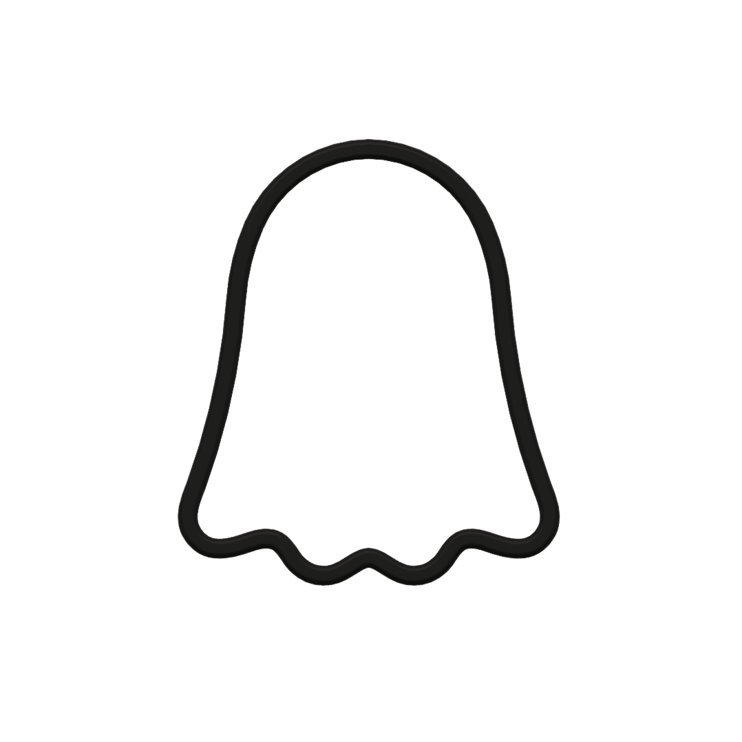 Cute Ghost Cookie Cutter STL File - 4 inches 3d model