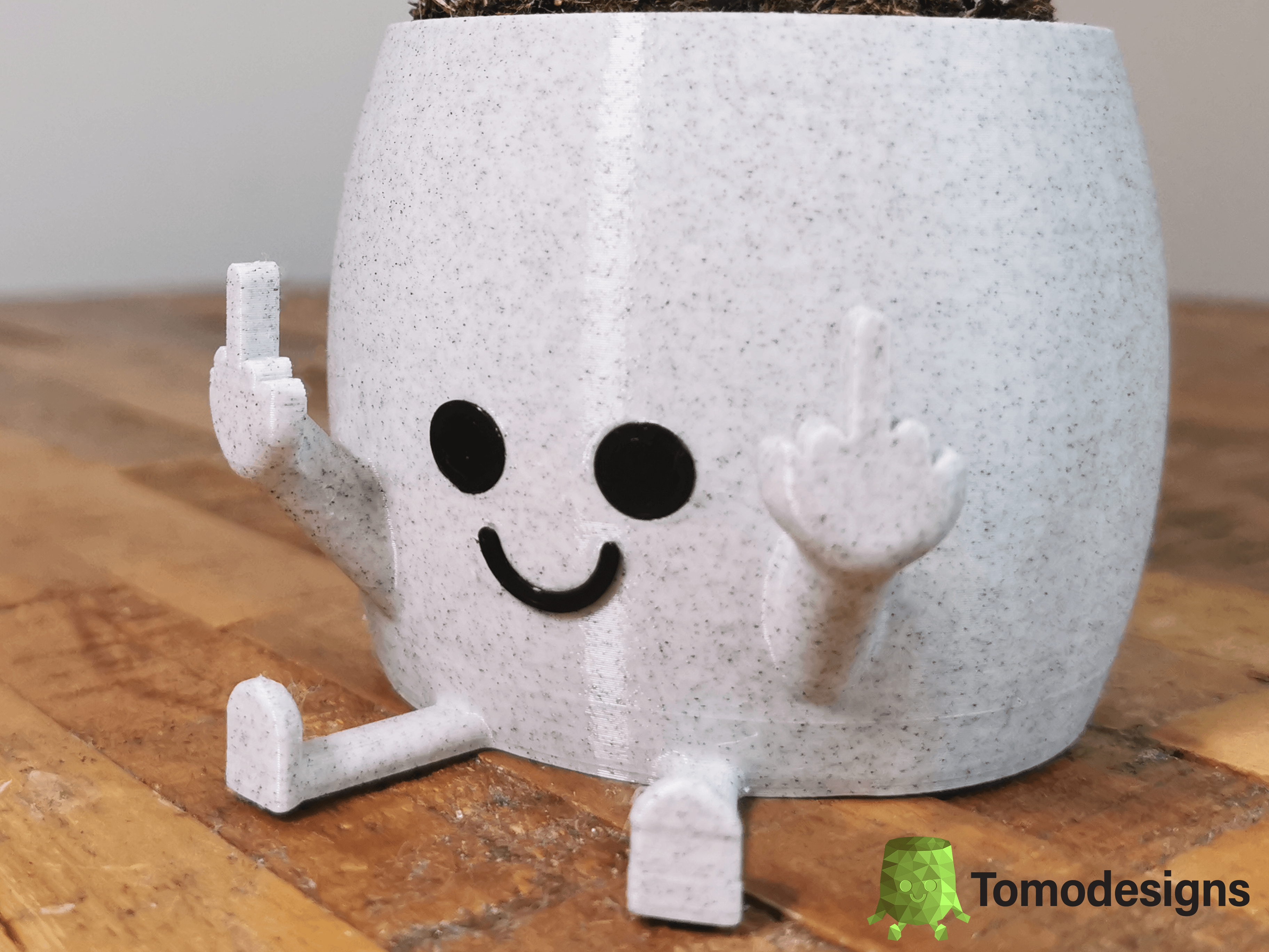 Middle Finger Happy Pot 3d model