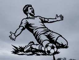 Soccer Goal Celebration Wall Art Decor.stl 3d model