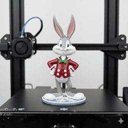 Holiday Bugs Bunny 3D Print Figurine - Looney Tunes Christmas STL Model 3d model
