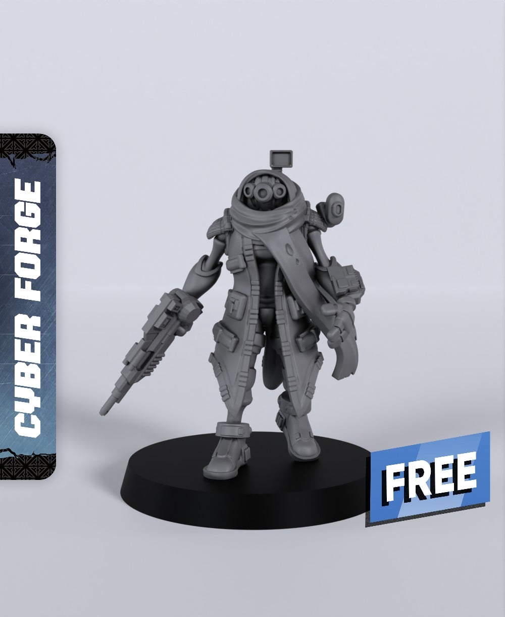 Drodd Sinclair - With Free Cyberpunk Dragon - Sci-Fi Gift Ideas for RPG and Wargamers 3d model