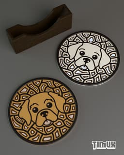 LABRADOR & GOLDEN RETRIEVER COASTER 3d model
