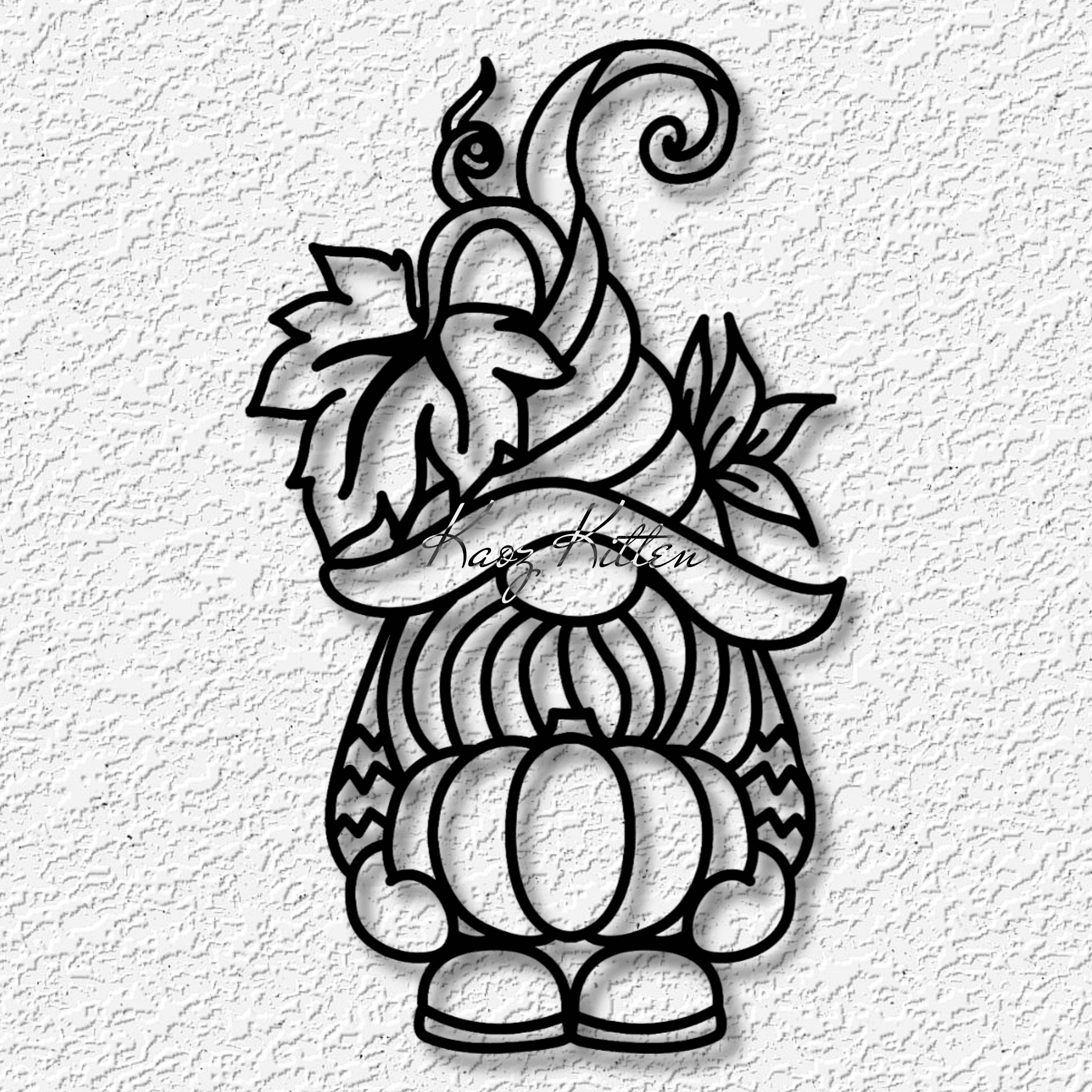 pumpkin garden gnome wall art autumn home decor 3d model