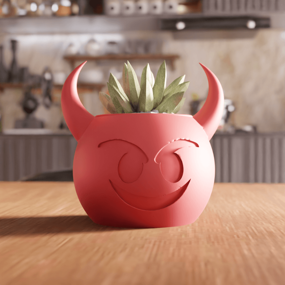 Devil Horns Succulent Planter Pot 3d model