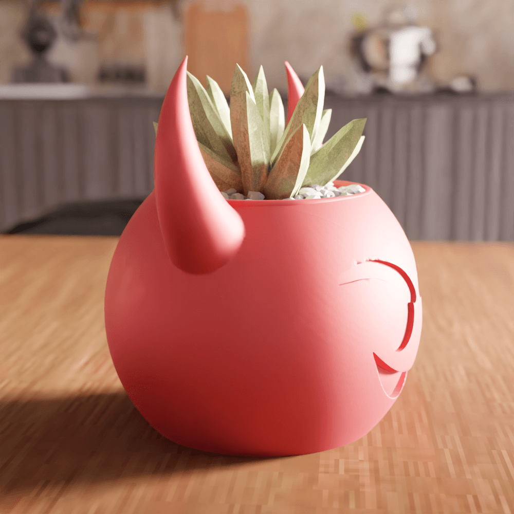 Devil Horns Succulent Planter Pot 3d model