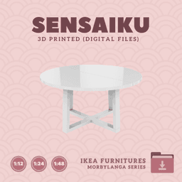 Miniature Replica 01. MORBYLANGA Round Table for Miniature Dollhouse - IKEA - 3D Print Instant Downl 3d model