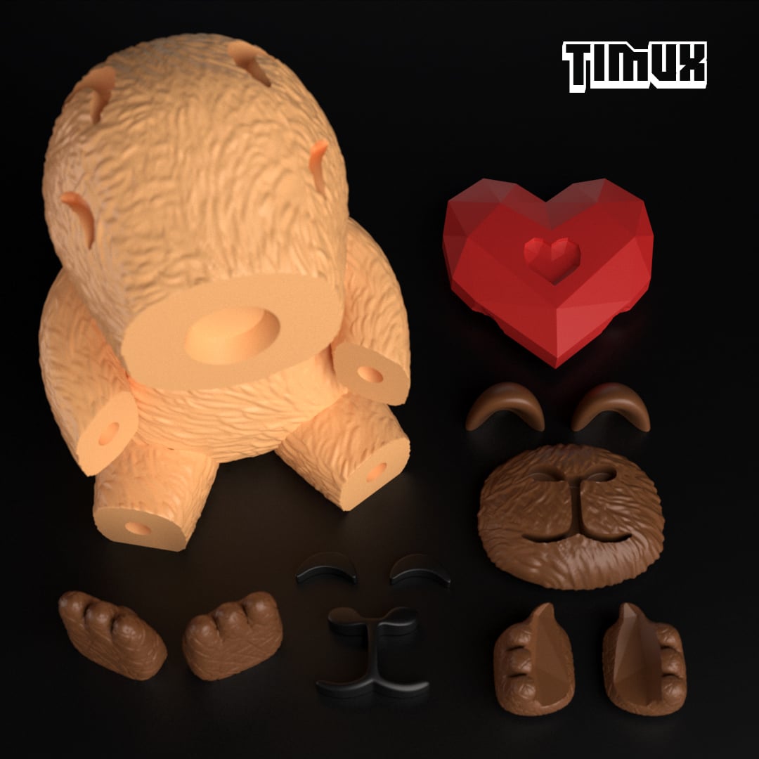 CAPYBARA WITH HEART 3d model