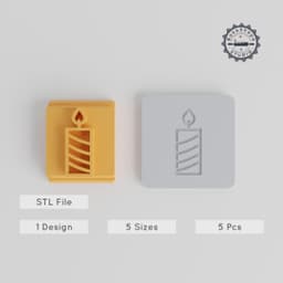 Candle Stamp Tile Set, 5 Sizes, 20-40mm, Perfect for Clay, Cookies, Fondant & Soft Materials, Decorative & Festive Designs PRODUCT_4589 3d model