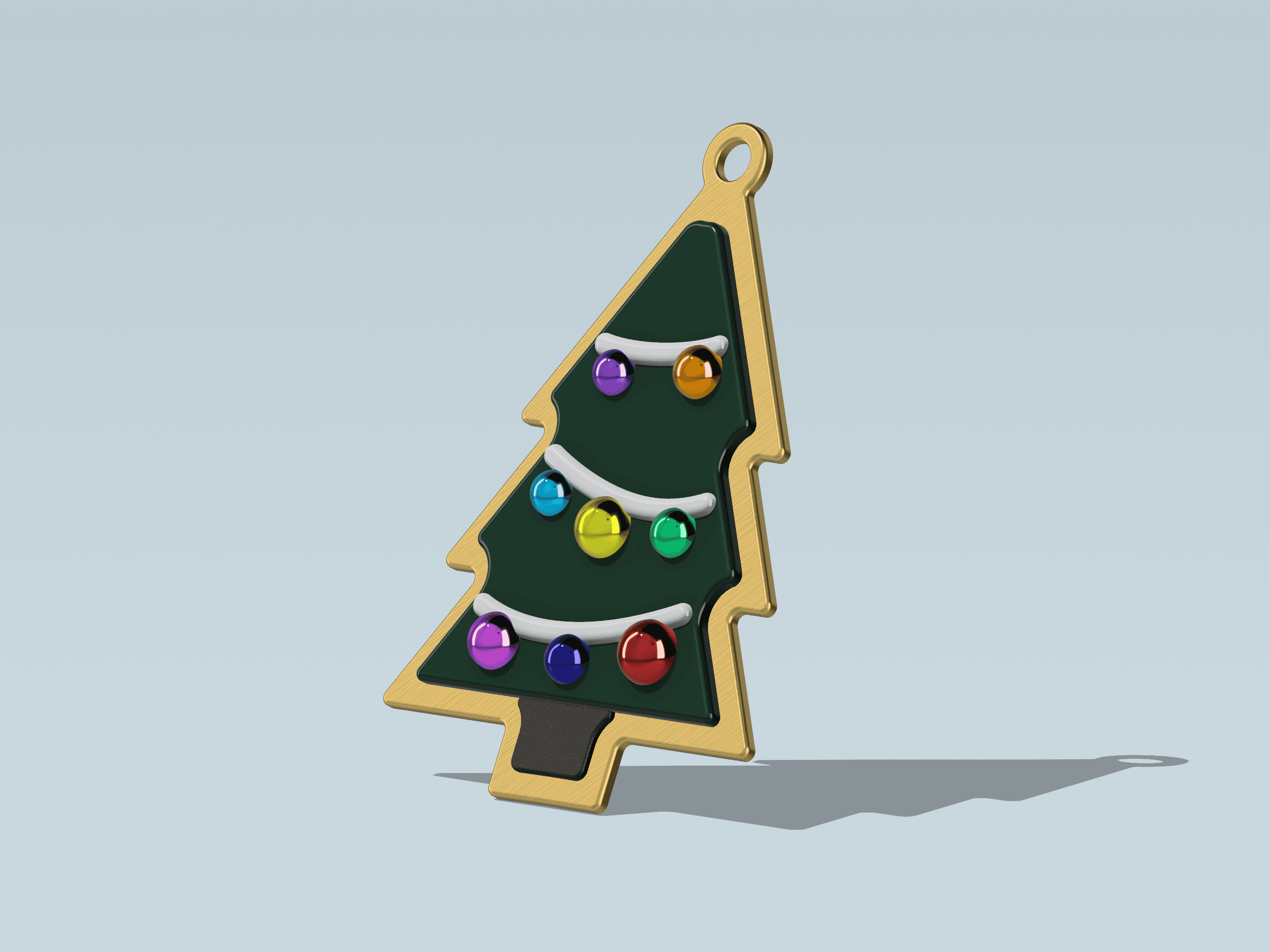 Christmas Tree Pendant Multicolor for Earrings Necklaces andas Xmas Decoration 3d model