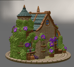 Enchanted Herbalist Cottage STL File for 3D Print 3d model