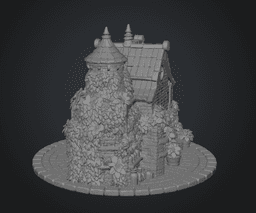 Enchanted Herbalist Cottage STL File for 3D Print 3d model