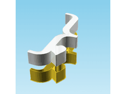Fluffy Hearts RIGHT CURLY BRACKET, nestable box (v3) 3d model