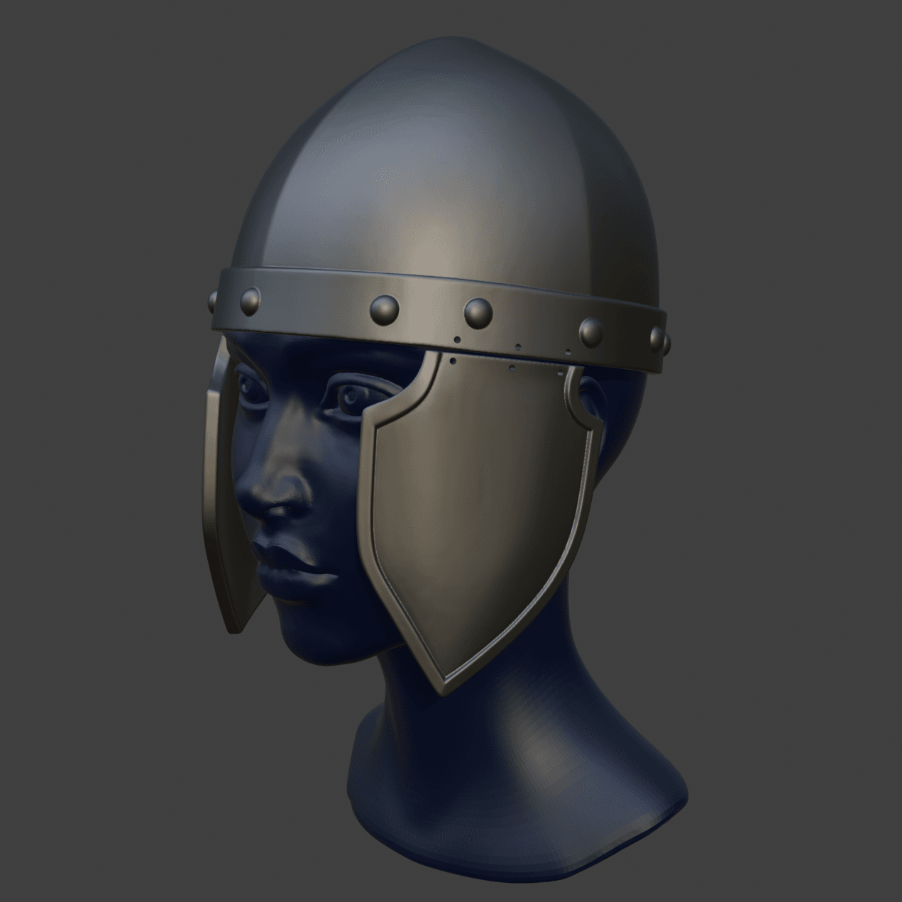 Medieval Trooper Helmet 3d model