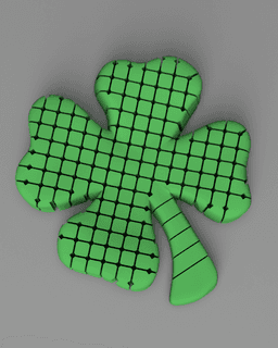 Floppy Shamrock - Articulated four leaf clover 3d model