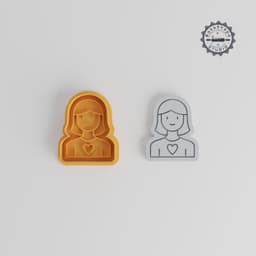 Mom Shape Cutter & Stamp Set, Cookie Fondant Decor, 3 Sizes, 6 Pieces, Parent Mother Theme PRODUCT_1404 3d model
